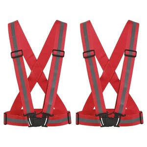 Unique Bargains Reflective Vest Adjustable High Visibility Safety Vest for Cycling Running Walking 2Pcs - 1 of 4