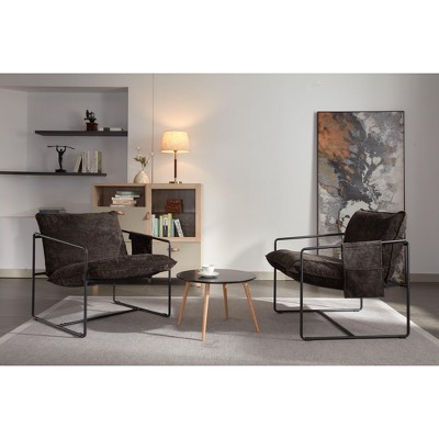 NicBex 2pcs Accent Chair Upholstered Hanging Armchair Lounge Chair with Arm Pockets Metal Frame Comfy Chair for Living Room Bedroom
