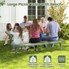 Tangkula Picnic Table Bench Set for 8 Person Outdoor Camping Table & 2 Benches with Metal Frame All-Weather Tabletop Black/Grey/Green/White - 4 of 4