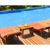 Costway 3PCS Wooden Folding Lounge Chair Set Cushion Pad Pool Deck - 3 of 4