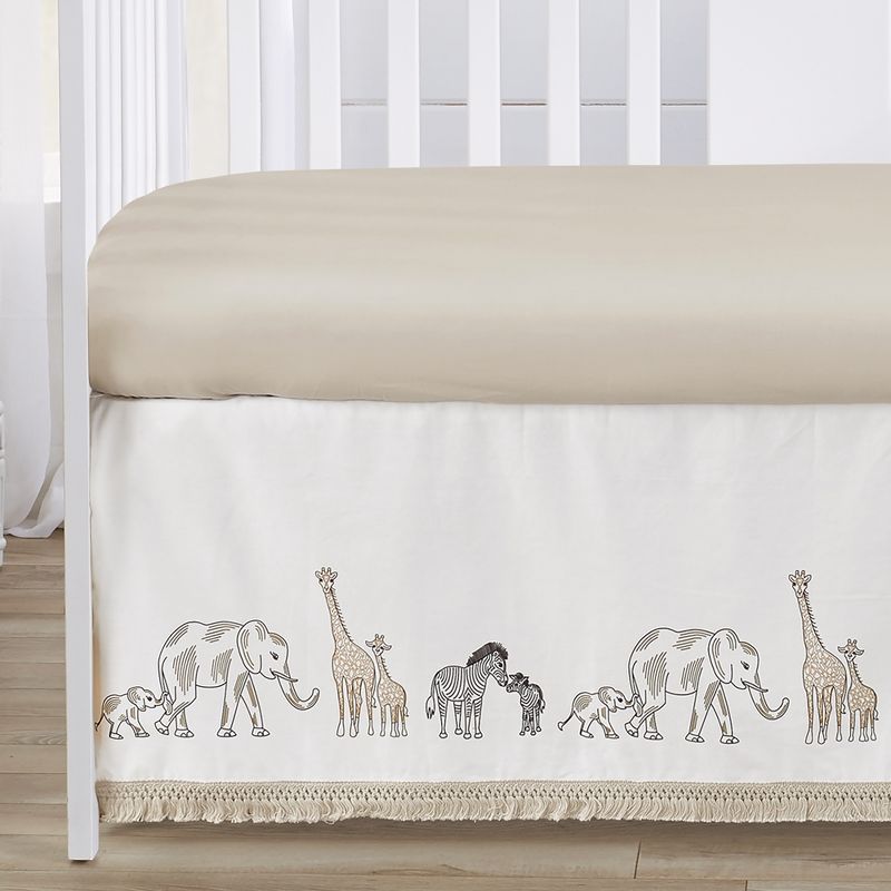 Sweet Jojo Designs Boy or Girl Gender Neutral Unisex Baby Crib Bedding Set - Serengeti Jungle Safari Animals Taupe and Brown 4pc, 5 of 8