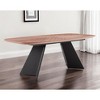 HomeRoots 79" Brown and Black Wood And Steel Double Pedestal Base Dining Table - 2 of 4
