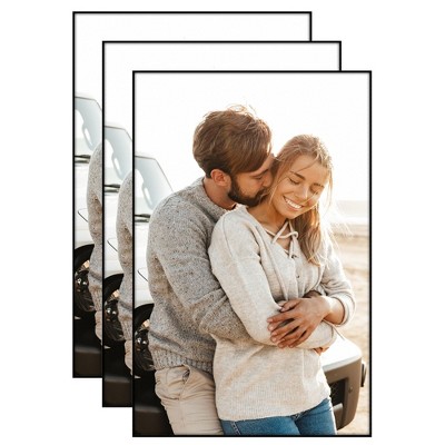 Americanflat Front Loading Picture Frame Set - Perfect for Photos and Wall Decor - Black - 3 Pack