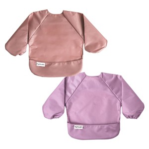 Tiny Twinkle Mess-Proof/Waterproof 2-Pack Long-Sleeve Baby Bib, Machine Washable Smock for Eating - 1 of 4