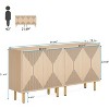 KTMBDW Sideboard Buffet Cabinet - Modern Larger Credenza Kitchen Storage Cabinet with 4 Doors - Accent Buffet Console Table for Dining Room Hallway - 4 of 4