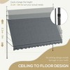 Resenkos Patio Awning, Outdoor Sun Shade Shelter Cover Awnings,11.5' x 4' Manual Retractable Awning, Non-Screw Patio Awning, UV Resistant, Dark Gray - 4 of 4