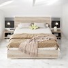 Mshliw Wooden Floating Platform Bed with LED Lights and Built-in Nightstands - Modern Design, Sturdy Frame - 2 of 4