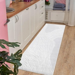 Coucheta Runner Rug Plush Faux Lamb Wool Carpet Machine Washable Non-Slip Foldable for Hallway Kitchen, Multi-Color & Size - 1 of 4
