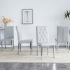NicBex 4-Piece Set Dining Chair Modern PU Leather Tufted High Backrest Kitchen Chairs with Metal Legs - 2 of 4