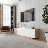 Nexera Riva TV Stand for TVs up to 80" Natural Maple & White: Enclosed Storage, Wood Composite, 70.5" Wide - 4 of 4