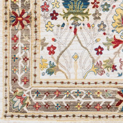 Aaden 5'1" x 7'5" Multicolor Floral Pattern Stain-Resistant Area Rug