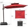 Crestlive Products 9x11 FT Double Top Patio Cantilever Offset Umbrella UV30+ Outdoor 360° Rotation 6 Heights Adjustable - 3 of 4