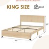 Rattan Bed Frame King/Queen/Full Size w/ 2 Storage Drawers, Boho Platform Bed w/ Natural Rattan Headboard, Wood Slats Support - 2 of 4