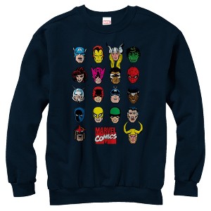 Men's Marvel Comic Book Faces Sweatshirt - 1 of 3