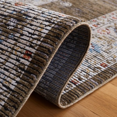 Sierra Ivory and Olive Green Hand-Knotted Square Rug