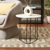 Eloblaire Round Accent Table - White Marble/Black - Safavieh - 2 of 4