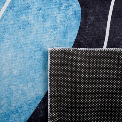 Tacoma 3' x 5' Dark Grey and Turquoise Hand-knotted Wool Rug