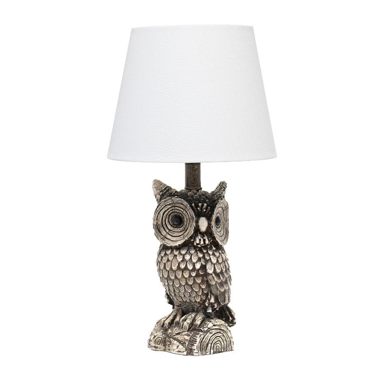 19.85" Woodland Tall Contemporary Night Owl Novelty Bedside Table Desk Lamp - Simple Designs, 1 of 12
