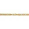 Black Bow Jewelry 2.75mm 14k Gold Tri-Color Solid Fancy Pave Anchor Chain Necklace - 4 of 4