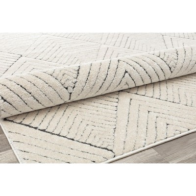 Alabaster Diamond 8'x10' Synthetic Area Rug with Stain-Resistant Finish