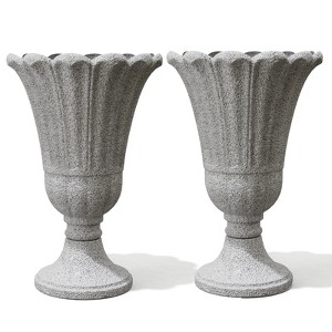 NAYSAYE Planter Trophy Flower Pot Set of 2 Elegant Hardwearing Durable HDPE Material for Indoor Outdoor Garden, 15.75"*15.75"*23.62" - 1 of 4