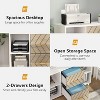 39.37in Large Mobile Lateral File Cabinet with 2 Drawers, Printer Stand & Storage Shelves, Rolling Filing Cabinet for Letter Size,Home Office Storage - 4 of 4