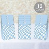 Big Dot of Happiness Blue Checkered Party - Gift Favor Bags - Party Goodie Boxes - Set of 12 - 2 of 4