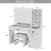 Vanity Desk Set with Lights and Mirror, Glass Top Vanity Table with 3 Lighting Modes - 3 of 4