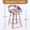 Bar Stools Set of 2, Swivel Bar Height Stools with Low Back, Wood Bar Chairs with Soft Cushion Seat, 25-Inch Seat Height - Leovsnove - 4 of 4