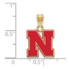 Black Bow Jewelry 14k Yellow Gold Plated Sterling Silver Nebraska Cornhuskers NCAA Small Pendant - 2 of 3