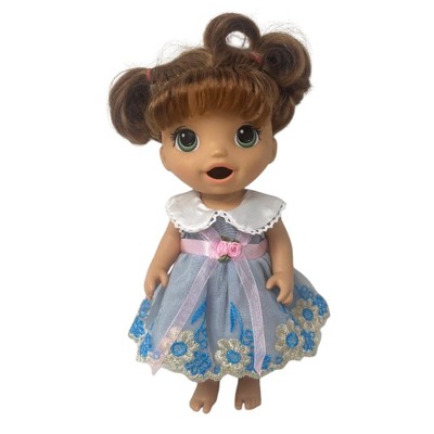 Детские куклы Doll Clothes Superstore Blue Special Occasion Dress for 12 Inch Baby Alive and Little Baby Dolls — фото 2