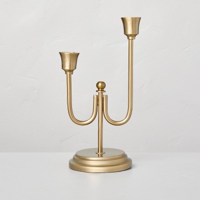 Staggered Metal Taper Candelabra Brass Finish - Hearth & Hand™ with Magnolia