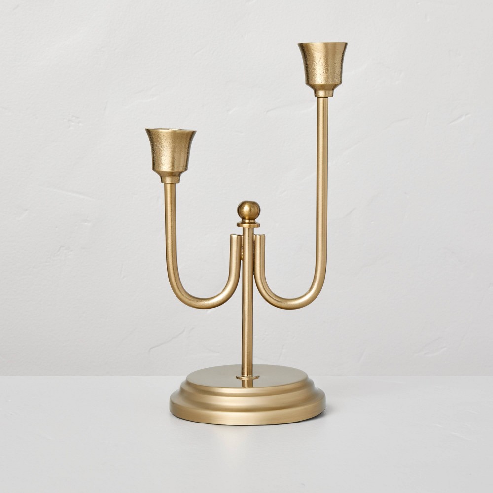 Staggered Metal Taper Candelabra Brass Finish Hearth & Hand with Magnolia