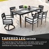 7-Piece Outdoor Dining Set, Swivel Rockers and Stationary Chairs and Sintered Stone Top Table, Aluminum Chairs with Foam Cushions-Coolbibila - 3 of 4