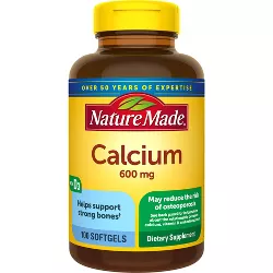Nature Made Calcium 600 mg Softgels with Vitamin D3 - 100ct