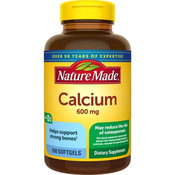 Nature Made Calcium 600mg Softgels with Vitamin D3 for Bone Support - 100ct