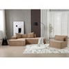 129.5'' Terrycloth L-Shaped Modular Sofa, Italian Minimalist Tofu Block Design, Left-Hand Facing, Free Installation with 2 Pillows - 4 of 4