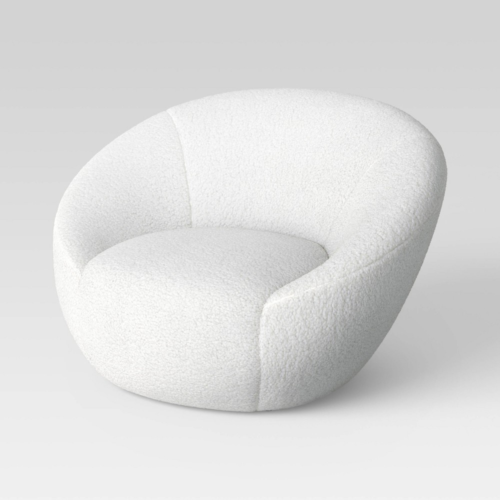 Swivel Accent Chair Faux Shearling Cream (FA) - Room Essentials™