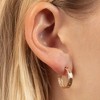 14k Yellow Gold 3.5mm Diamond Cut Edge & Polished Hoop Earrings - 2 of 4