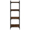 vidaXL Bookcase Storage Bookshelf Display Book Cabinet Engineered Wood - Smoked Oak 15.7" Width 47.2" Height - 4 of 4