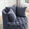 PAGED Modern Lazy Sofa Chair with Armrests, Comfy Velvet Fabric Accent Chair for Bedroom, Living Room to Read, Watch TV - 3 of 4