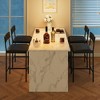 Bar Stools Set, PU Upholstered Counter Height Chairs with Backrest and Footrest, Kitchen Bar Chair for Home Apartment - 3 of 4