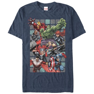 Men's Marvel Avengers Collage Square T-shirt : Target