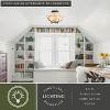 VAXCEL Lodge Rustic Antler Bowl Semi Flush Mount Ceiling Light Cream Glass - 3 of 4