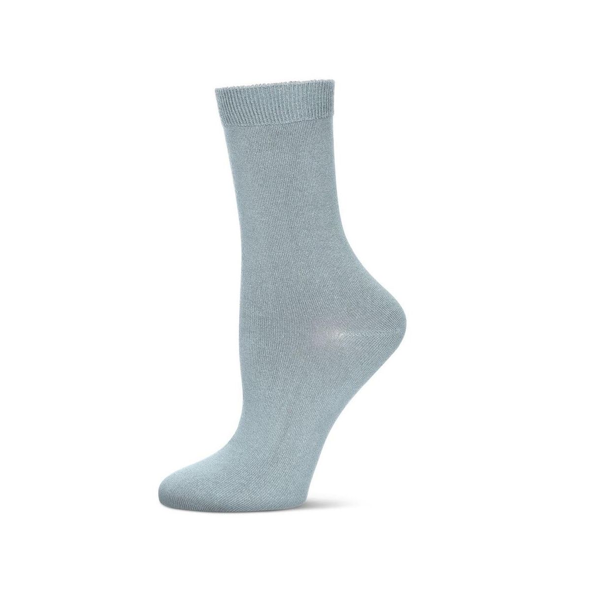 Memoi Women's Flat-Knit Bamboo Blend Crew Socks - thumbnail 6