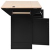 Maliang 55.7'' Large Kitchen Island with 2 Drop Leaf, Power Outlet, Spice & Towel Rack , 3 Drawers, for Kitchen, Dining Room - 3 of 4