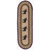 Earth Rugs Oval Stair Tread 27"x8.25", Black Moose Print on Braided Jute, Rustic Cabin Stair Protection with Lodge Theme - 2 of 3