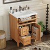 Gulches 24 Inches 1 Sink Freestanding Wood Bath Vanity with White Ceramic Top 3 Drawers Cabinet - 4 of 4