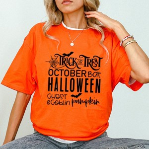 Simply Sage Market Halloween Sayings Short Sleeve Tee - 2XL - Orange - 1 of 4