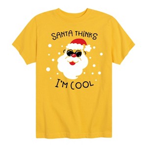 Boys' - Instant Message - Santa Thinks Im Cool Christmas Short Sleeve Graphic T-Shirt - 1 of 4